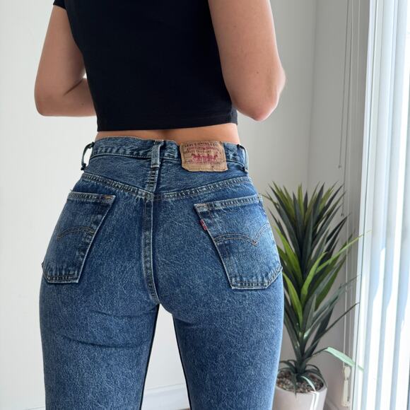 Levi's Denim - Vintage Levi's 501 Jeans 28x31* Actual Dark Stone Acid Wash Tiny USA Made 90s